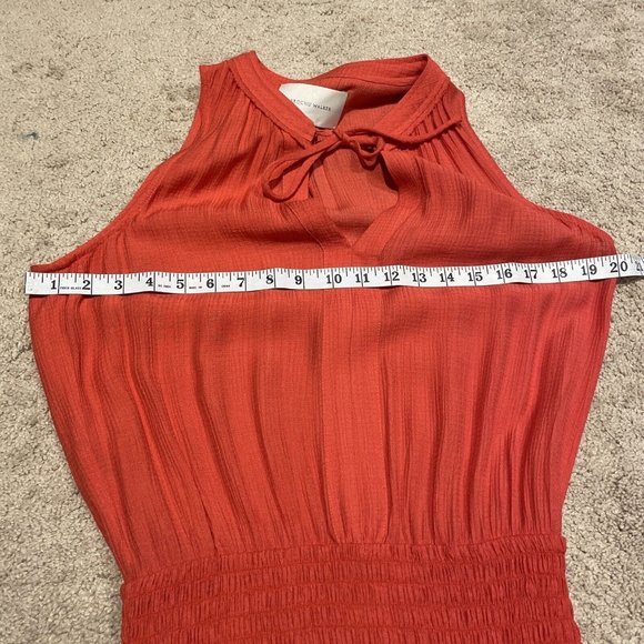 Brochu Walker Francine Boho Sleeveless Dress Smocked Waist Size Small Vermillion - Picture 6 of 13